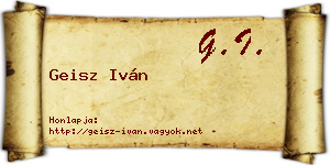 Geisz Iván névjegykártya